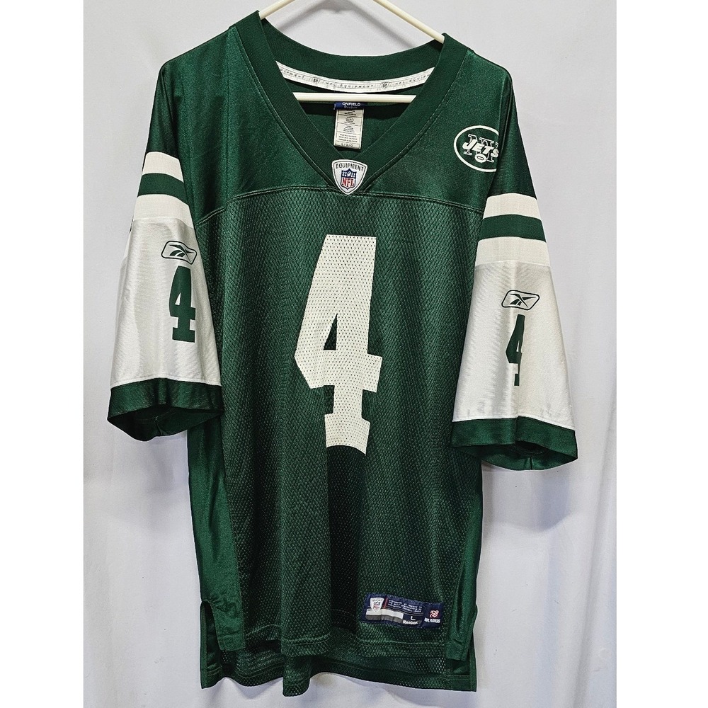 Reebok‎ NFL New York Jets Brett Favre 4 Jersey Green White Mens Large 7009A/08
